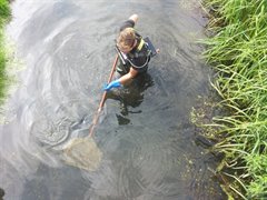 Foto visstandbemonstering schepnet (foto ATKB)