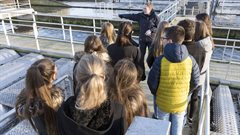 Excursiegroep krijgt uitleg over rioolwaterzuivering