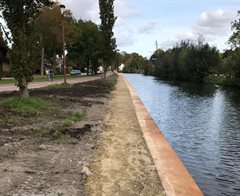 Eindresultaat beschoeiing en wandelpad