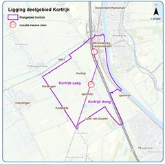 Ligging peilgebied Kortrijk