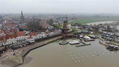 Hoogwater Wijk bij Duurstede haven