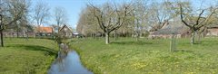 De waterparel in Montfoort. Naast de sloot staan fruitbomen.