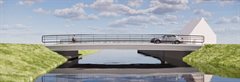 Artist impression van de nieuwe brug in Polsbroek