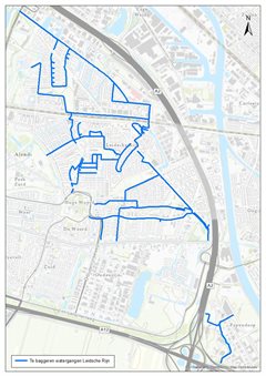 Te baggeren watergangen Leidsche Rijn