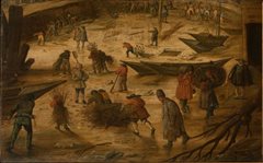 UItsnede schilderij uit 1624: dijkdoorbraak bij Tull en 't Waal
