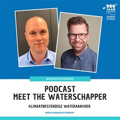 Meet the waterschapper: podcast over de klimaatbestendige wateraanvoer met Steffen Kolfschoten (links) en Altwin de Moor (rechts)
