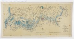 Kaart uit 1830 van inundatievelden rond Utrecht