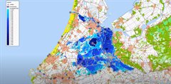 Simulatie situatie bij dijkdoorbraak Lekdijk