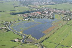 Waterbergingsgebied De Hooge Boezem achter Haastrecht bij een test