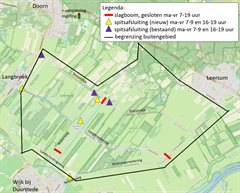 Locaties slagbomen traject WAM