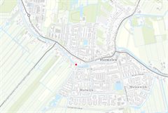 Kaart met locatie Haanwijkersluis, rode stip