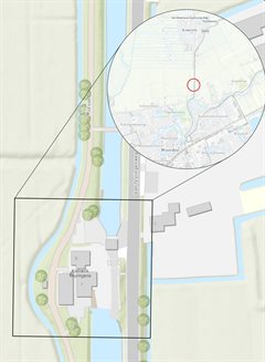 Kaart gemaal en sluis Kamerik Teylingens