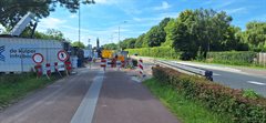 Fietsstraat ter hoogte van gemaal Odijk met omleiding