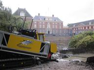 Stang met boorkop maakt gat