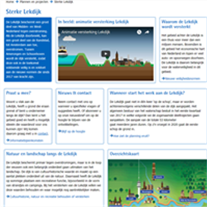 Screenshot Sterke Lekdijkprojectpagina