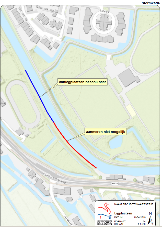 Kaartje ligplaatsen Stormkade Oudewater Kaartje ligplaatsen Stormkade Oudewater