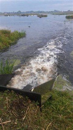 De waterberging Hooge Boezem in Haastrecht loopt langzaam vol