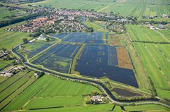 De volgelopen polder Hooge Boezem op 28 augustus 2014